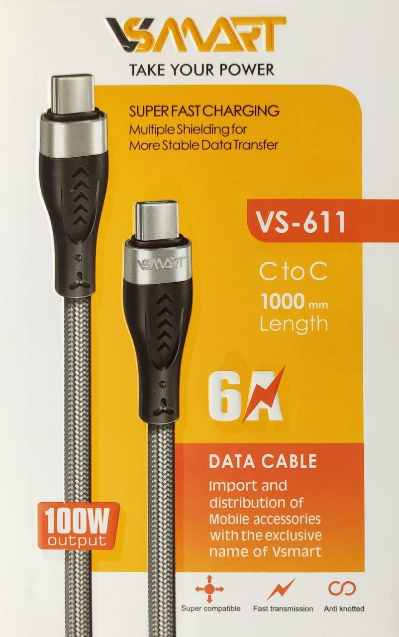 VS 611 C.C کابل شارژ دوسر تایپ سی VSMART VS-611 - تصویر 1