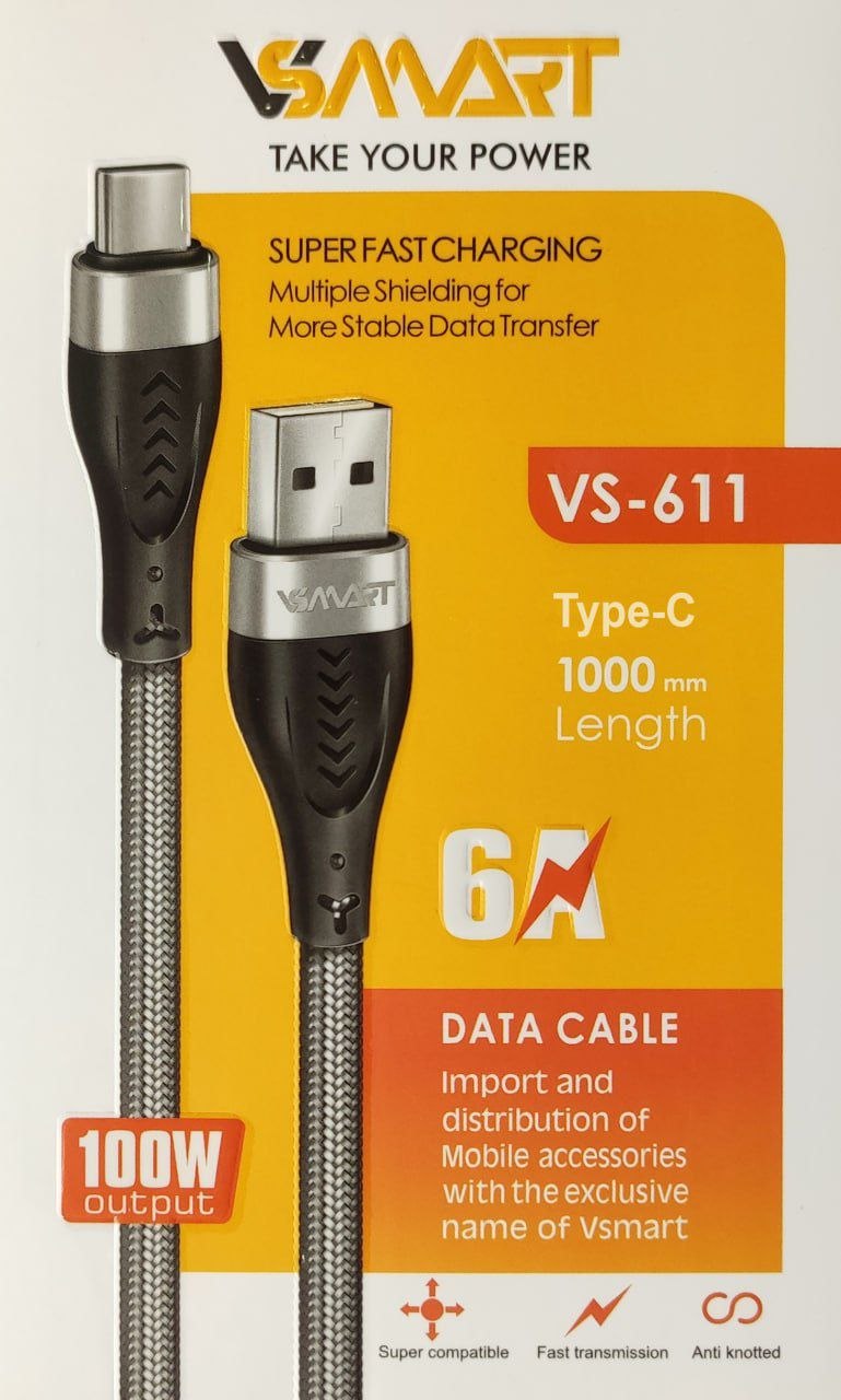 VS 611 T.C کابل شارژ تایپ سی VSMART VS-611 - تصویر 1